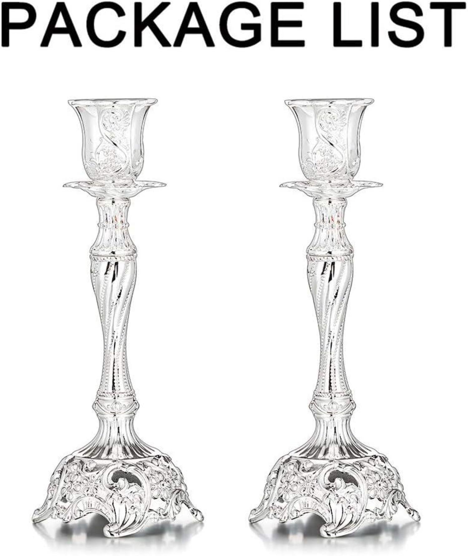 Kerzenständer Kerzenhalter 2er Set Silber Schabbat Hochzeit