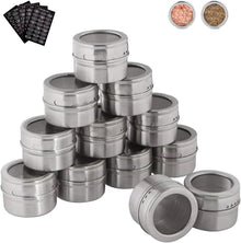Gewürzdosen Set Edelstahl Glas Magnetisch Spice Jars