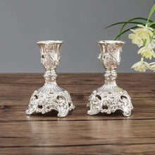 Kerzenständer 2er Set silber Schabbat Vintage Metall Deko Tischdeko