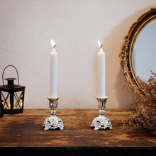 2er Set Silberne Kerzenständer für Schabbat und Hochzeit