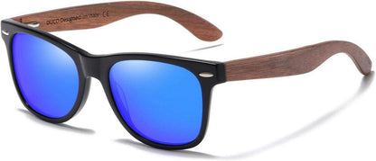 Polarisierte Sonnenbrille mit UV-Schutz und Walnuss-Holzrahmen