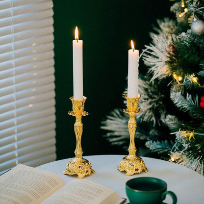 2er Set Goldene Kerzenständer für Schabbatkerzen - Metall