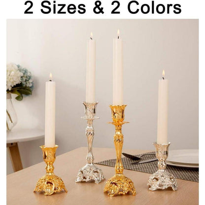 2er Set Goldene Kerzenständer für Schabbatkerzen - Metall