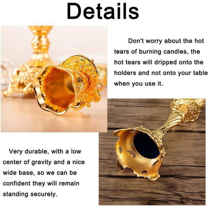 2er Set Goldene Kerzenständer für Schabbatkerzen - Metall
