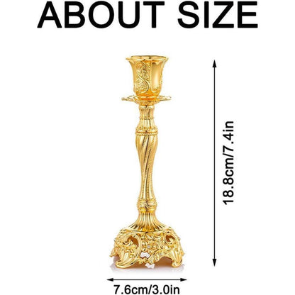 2er Set Goldene Kerzenständer für Schabbatkerzen - Metall