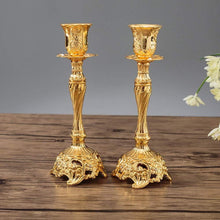 2er Set Goldener Kerzenständer für Schabbat Kerzen