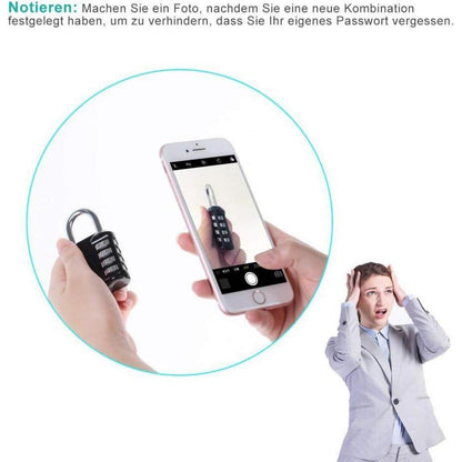 Vorhängeschloss Zahlenschloss mit langem Bügel, wetterfest