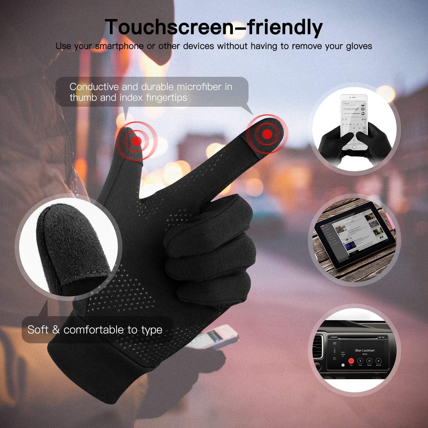 Unigear Touchscreen Handschuhe Herren Damen Winter Laufhandschuhe Schwarz