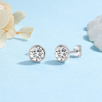Silber Ohrstecker 925 mit Kristall – Blau, Grün, Rosa & mehr