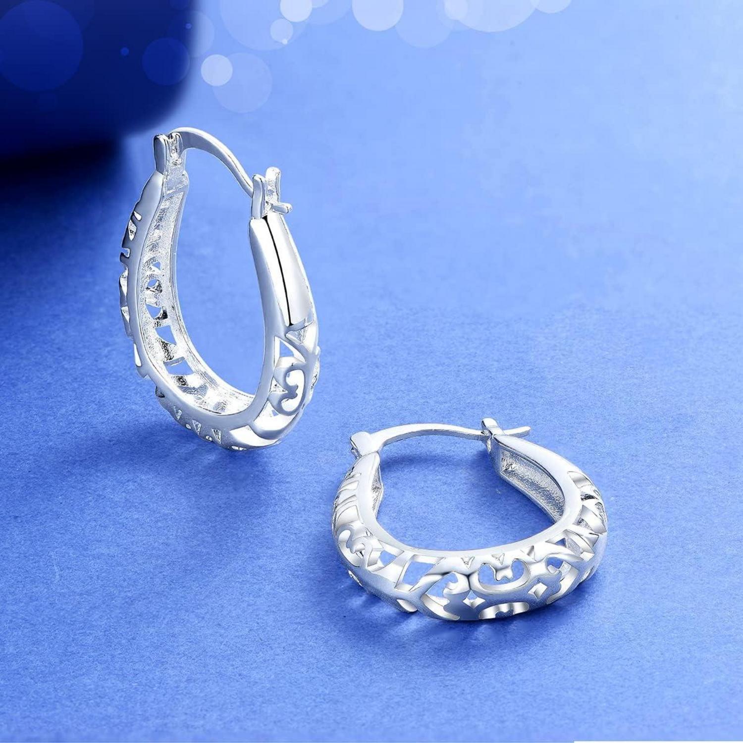 Modische S925 Silber Damen Ohrstecker Kristalle Elegant