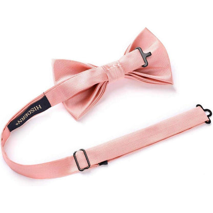 HISDERN Vorgebundene Fliege mit Einstecktuch Set für Herren