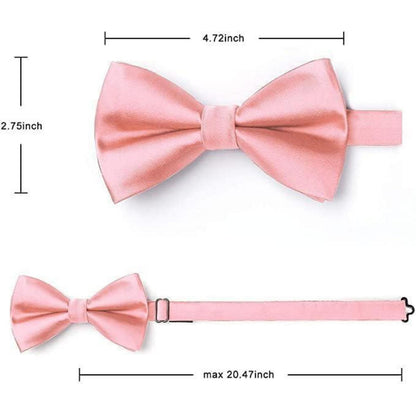 HISDERN Vorgebundene Fliege mit Einstecktuch Set für Herren