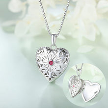 Foto Medaillon Kette 925 Silber personalisiert Herz Rubin