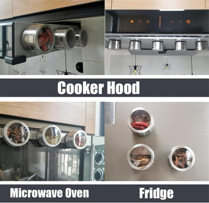 Gewürzdosen Set Edelstahl Magnetisch Glas 96 Etiketten Magnet Spice Box