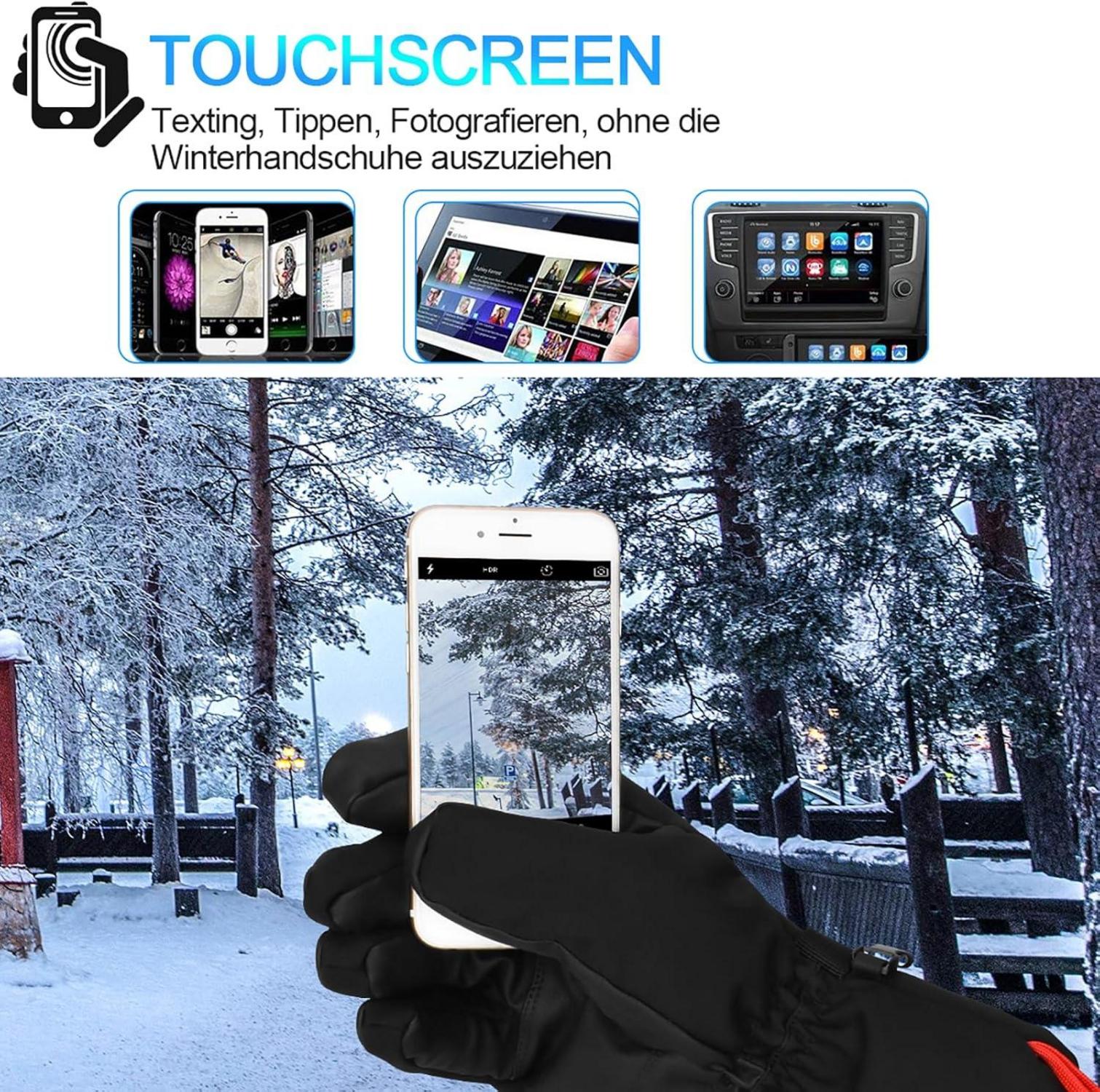 Cevapro Skihandschuhe Winter Warme wasserdichte Snowboard Handschuhe Touchscreen