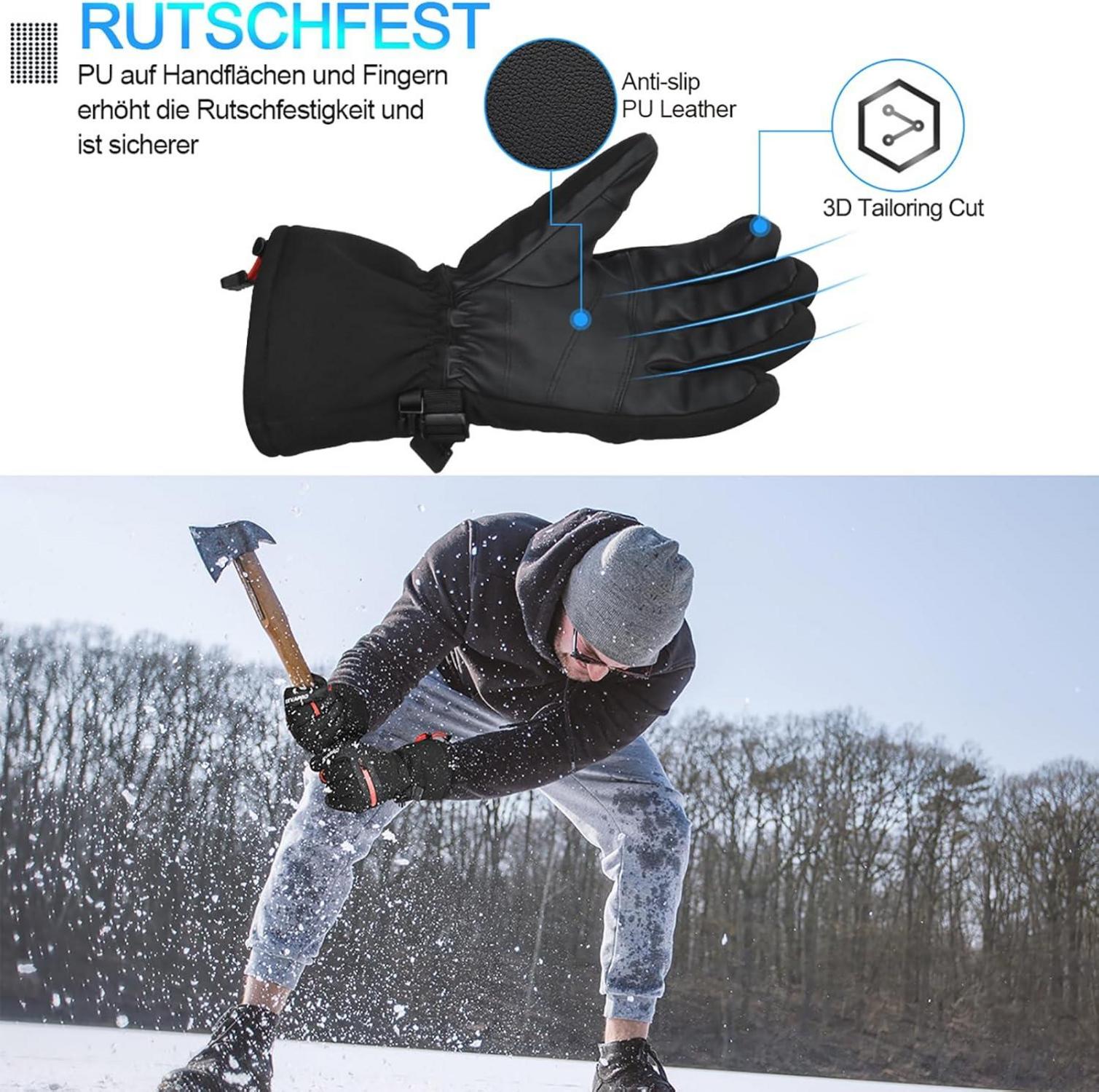 Skihandschuhe Warme Winterhandschuhe wasserdicht Snowboard Touchscreen