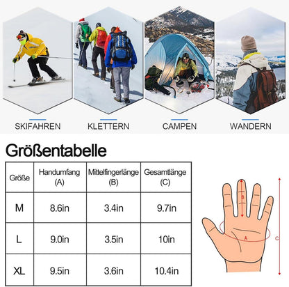 Cevapro Skihandschuhe Winter Warme wasserdichte Snowboard Handschuhe Touchscreen