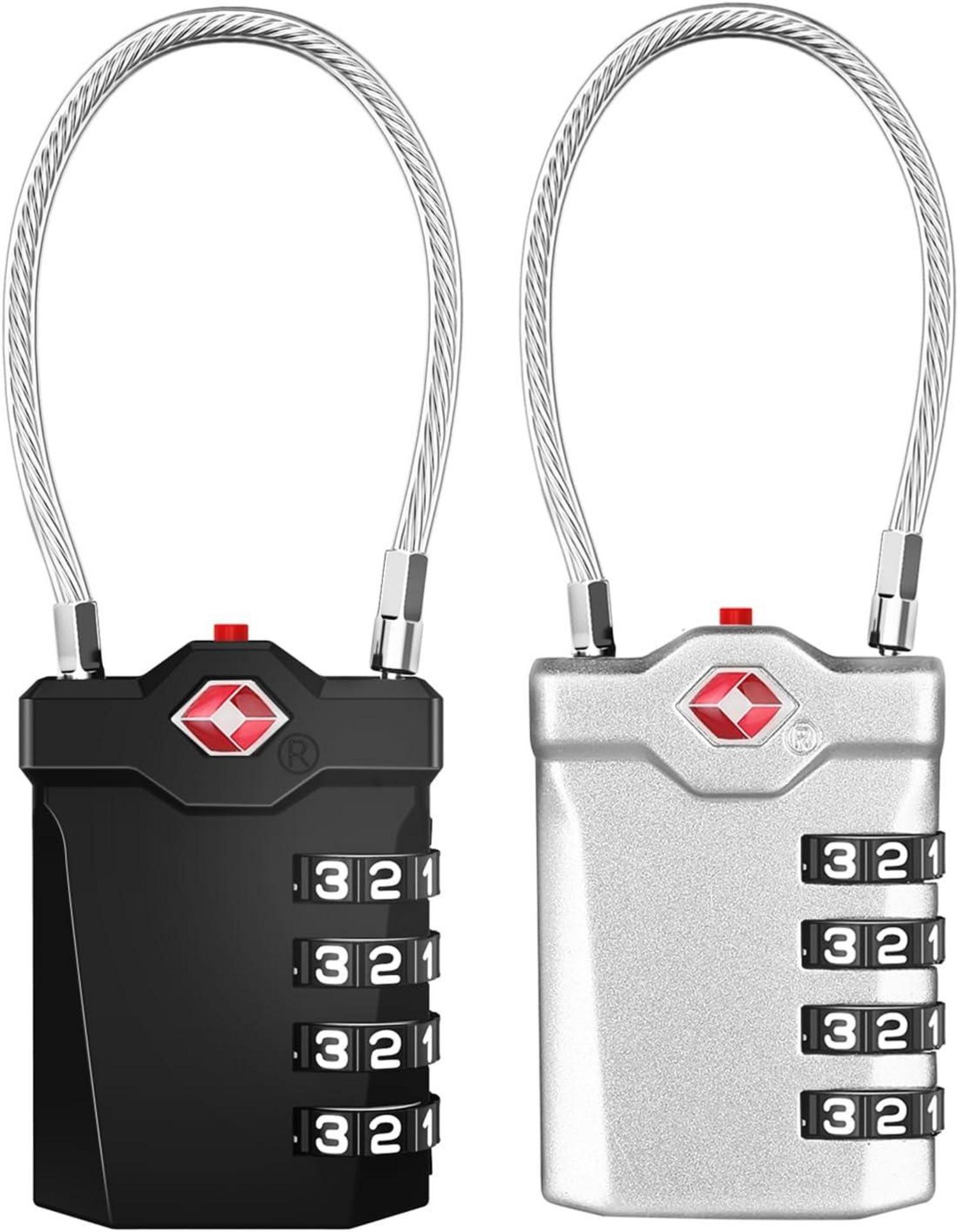 ZHEGE TSA Zahlenschloss 4 Stellig Kofferschloss Kabelschloss 2er Set