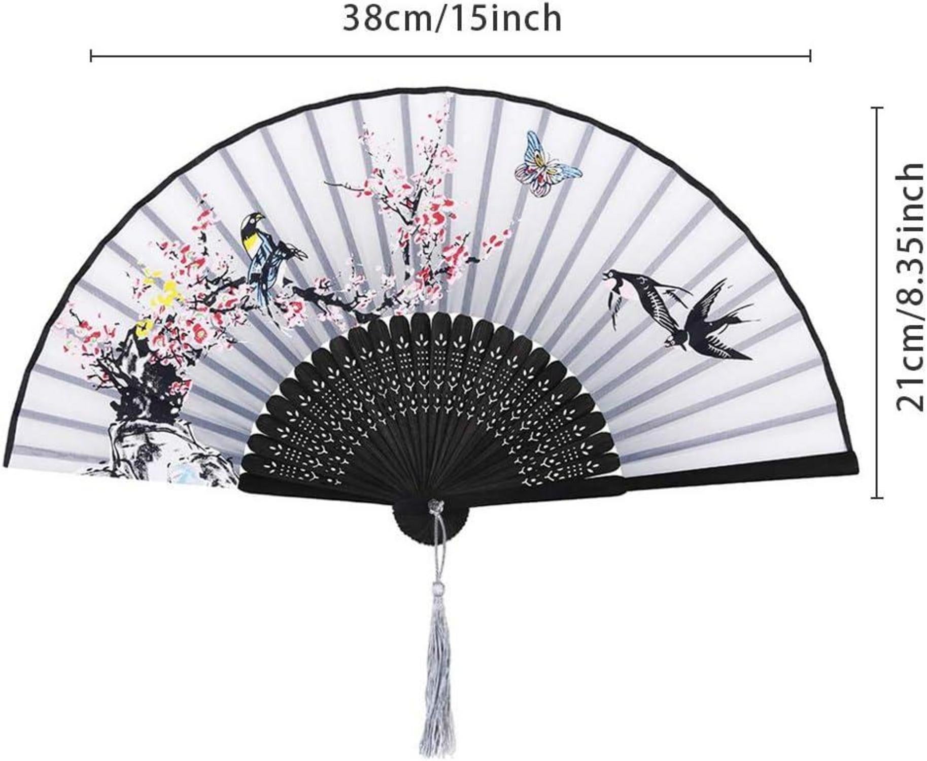 Faltbare Handfächer Bambus Holz Chinesischer Stil 4 Stück