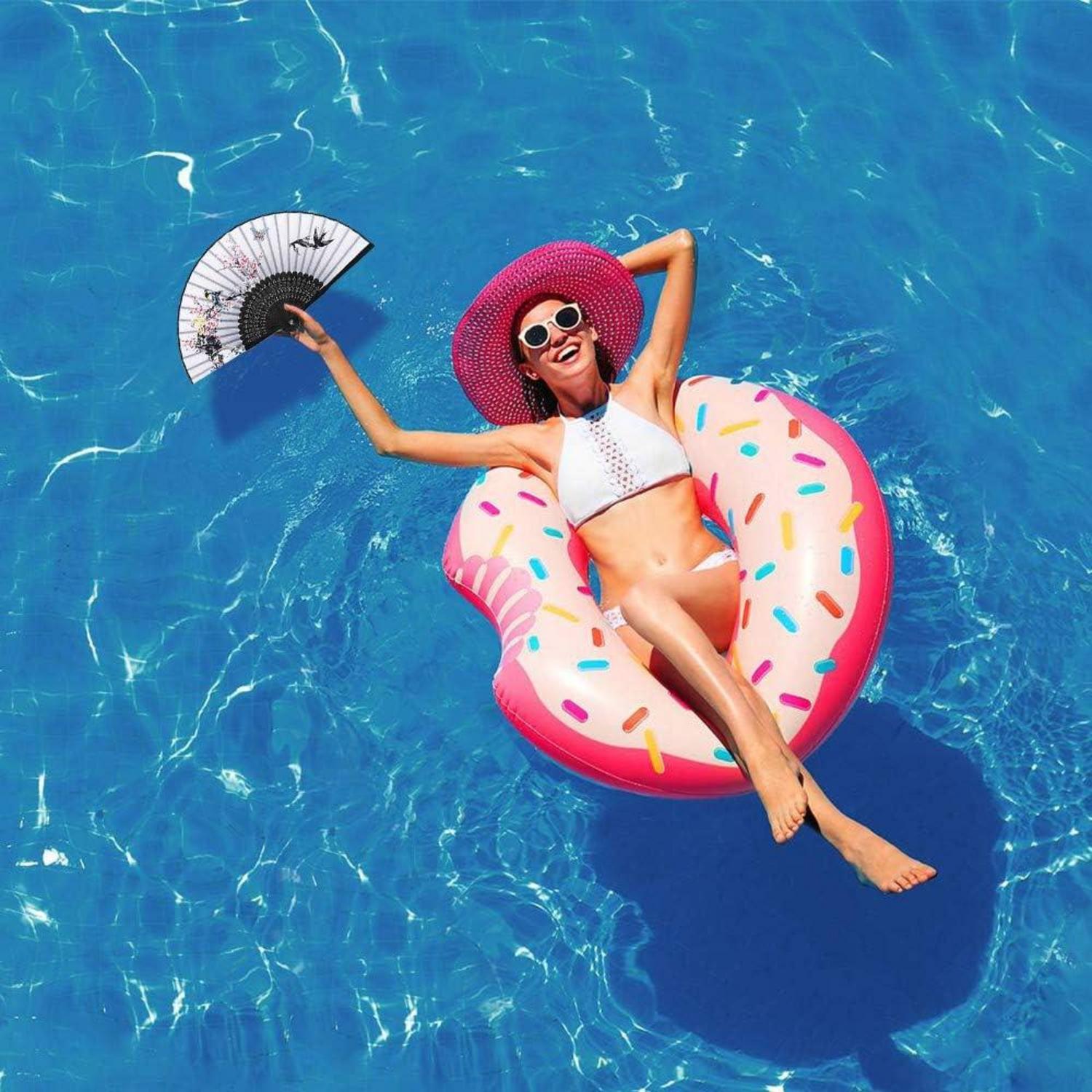 Faltbare Handfächer Damen Holz Bambus Chinesischer Stil 4er Set