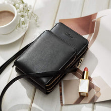CLUCI Umhängetasche Damen Crossbody Leder Schwarz