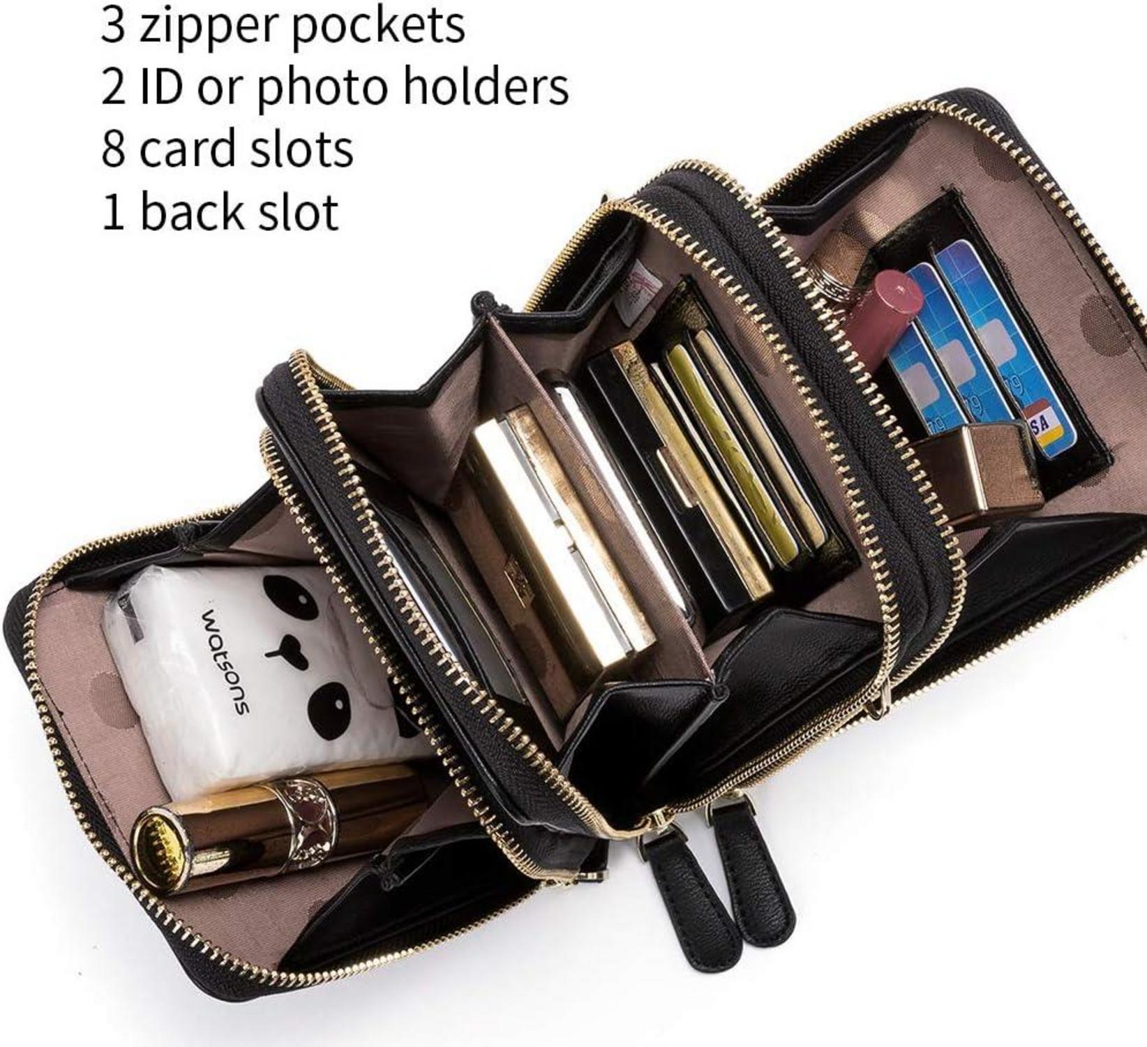 CLUCI Handy Umhängetasche Crossbody Damen Schwarz PU-Leder
