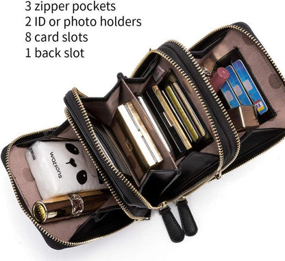 CLUCI Handy Umhängetasche Crossbody Damen Schwarz PU-Leder