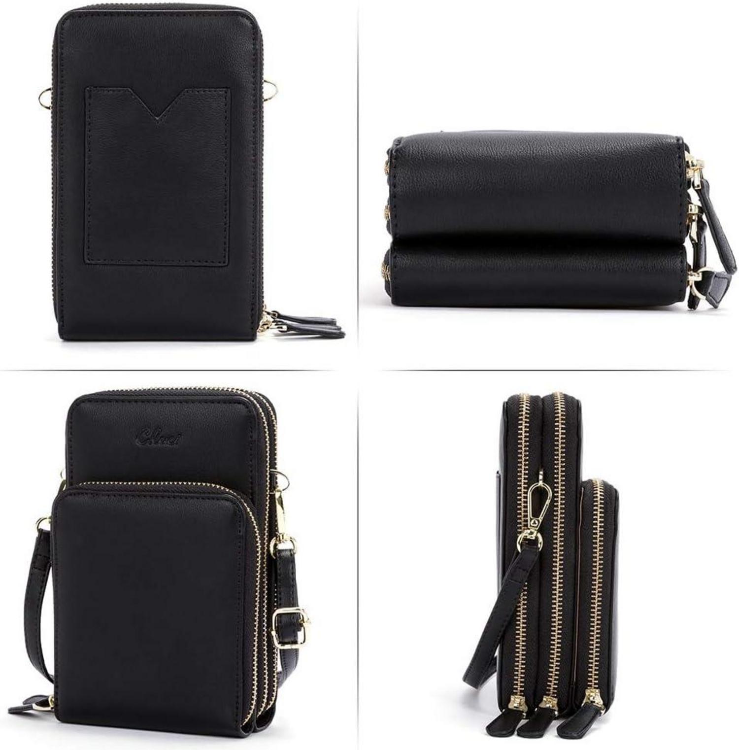 Handy Umhängetasche Damen Klein Crossbody Clutch Leder Geldbörse