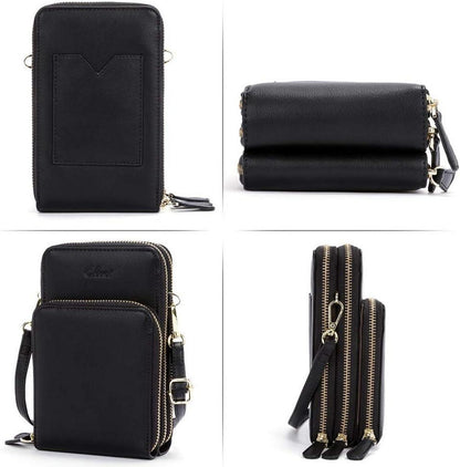 Handy Umhängetasche Damen Klein Crossbody Clutch Leder Geldbörse