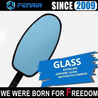 Motorrad Lenkerendenspiegel CNC Aluminium Blendschutz Blau