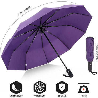 ZOMAKE Regenschirm Taschenschirm Sturmfest UV Schutz Violett