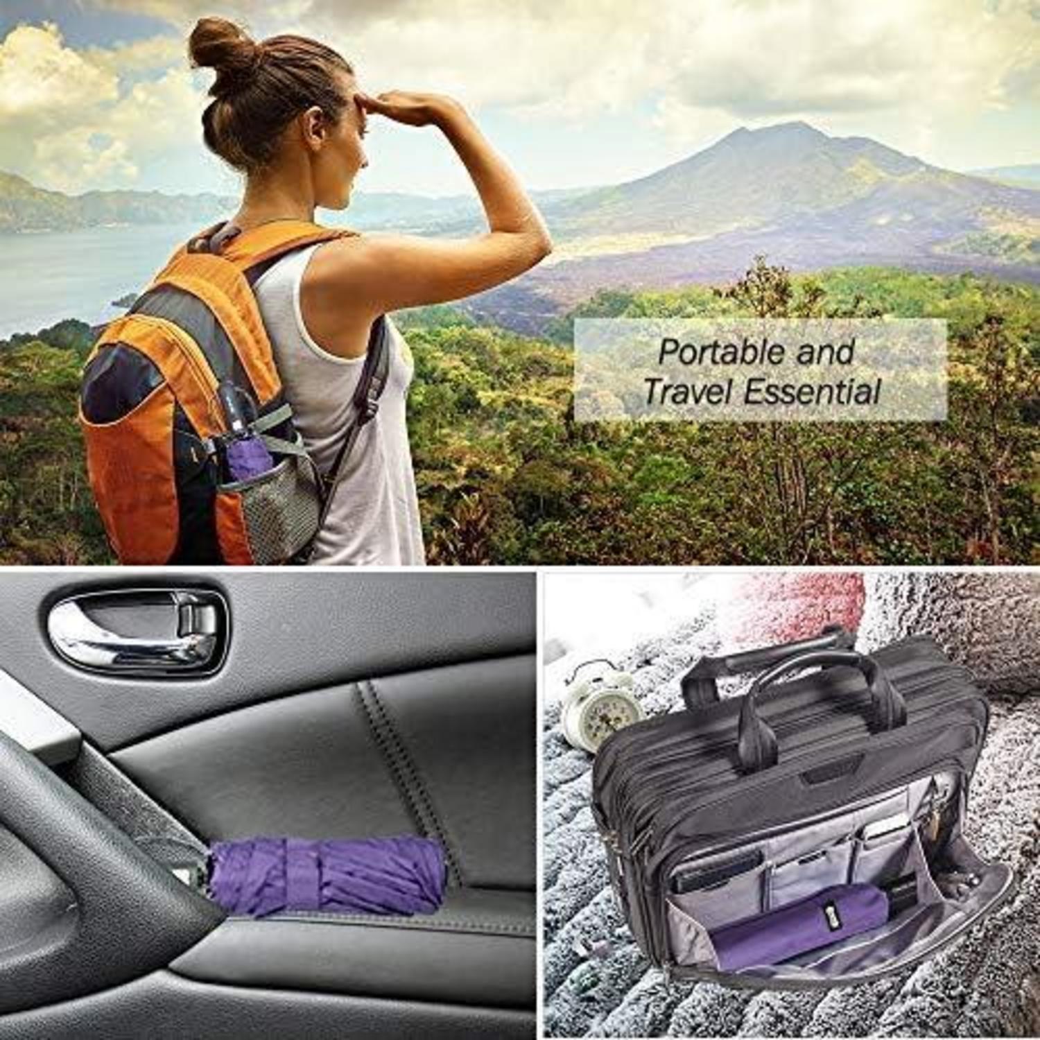 ZOMAKE Regenschirm Taschenschirm Sturmfest UV Schutz 10 Rippen Violett