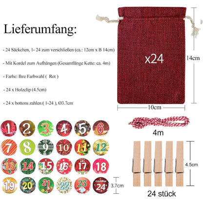 Adventskalender Kette zum Befüllen 2023 Weihnachten