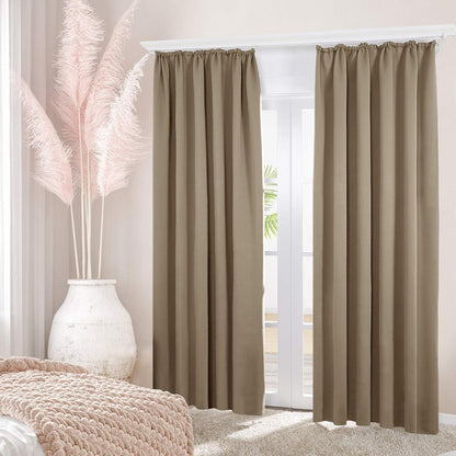 Verdunklungsvorhang Set Taupe – Lärmschutz & Wärmeisolierung