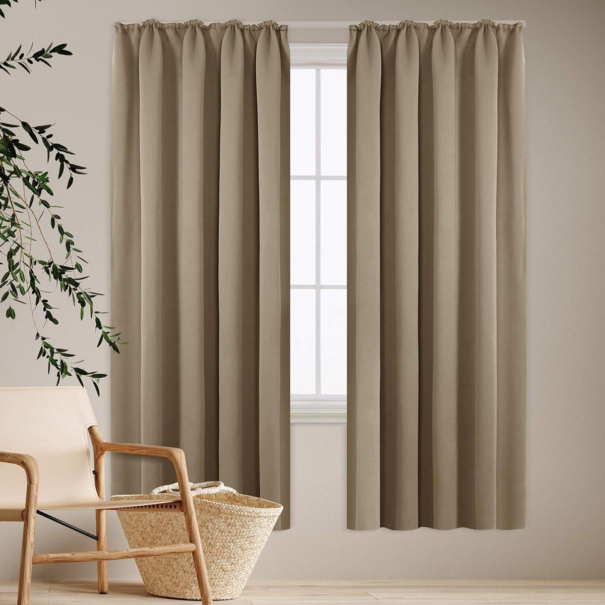 Verdunklungsvorhang Set Taupe – Lärmschutz & Wärmeisolierung