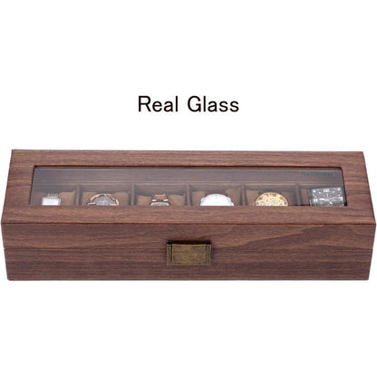 Vintage Uhrenbox 6 Uhren Holzmuster