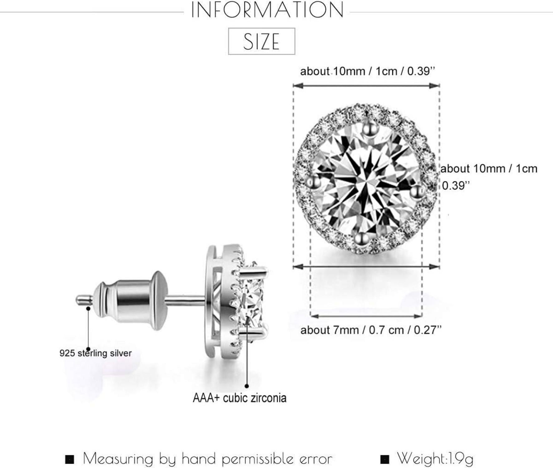 Cubic Zirconia Damenohrringe Silber Ohrstecker Design