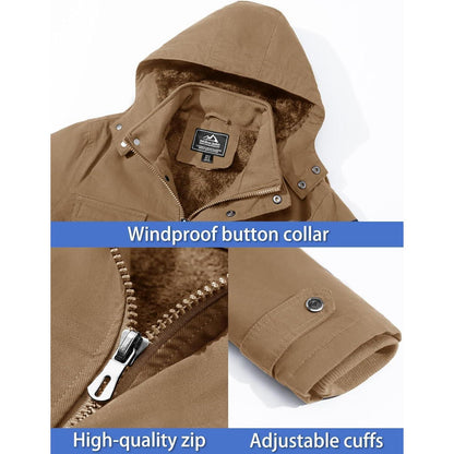 Herren Winterjacke Khaki Gefüttert Militärstil Lässig XXL