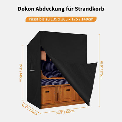 Dokon Strandkorb Schutzhülle Winterfest 600D Oxford