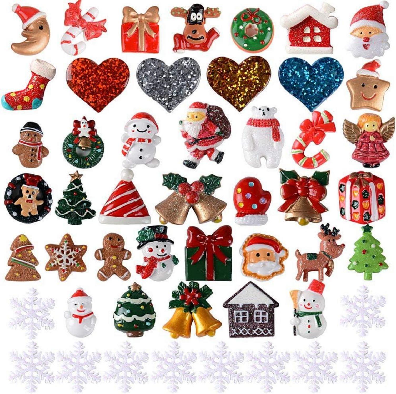 Mini Weihnachtsdeko Harz Miniatur Figuren DIY Zubehör 50 Stücke