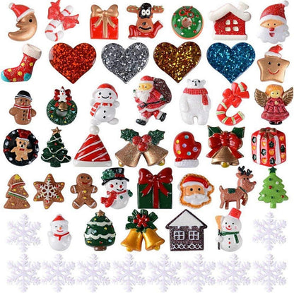 Mini Weihnachtsdeko Harz Miniatur Figuren DIY Zubehör 50 Stücke