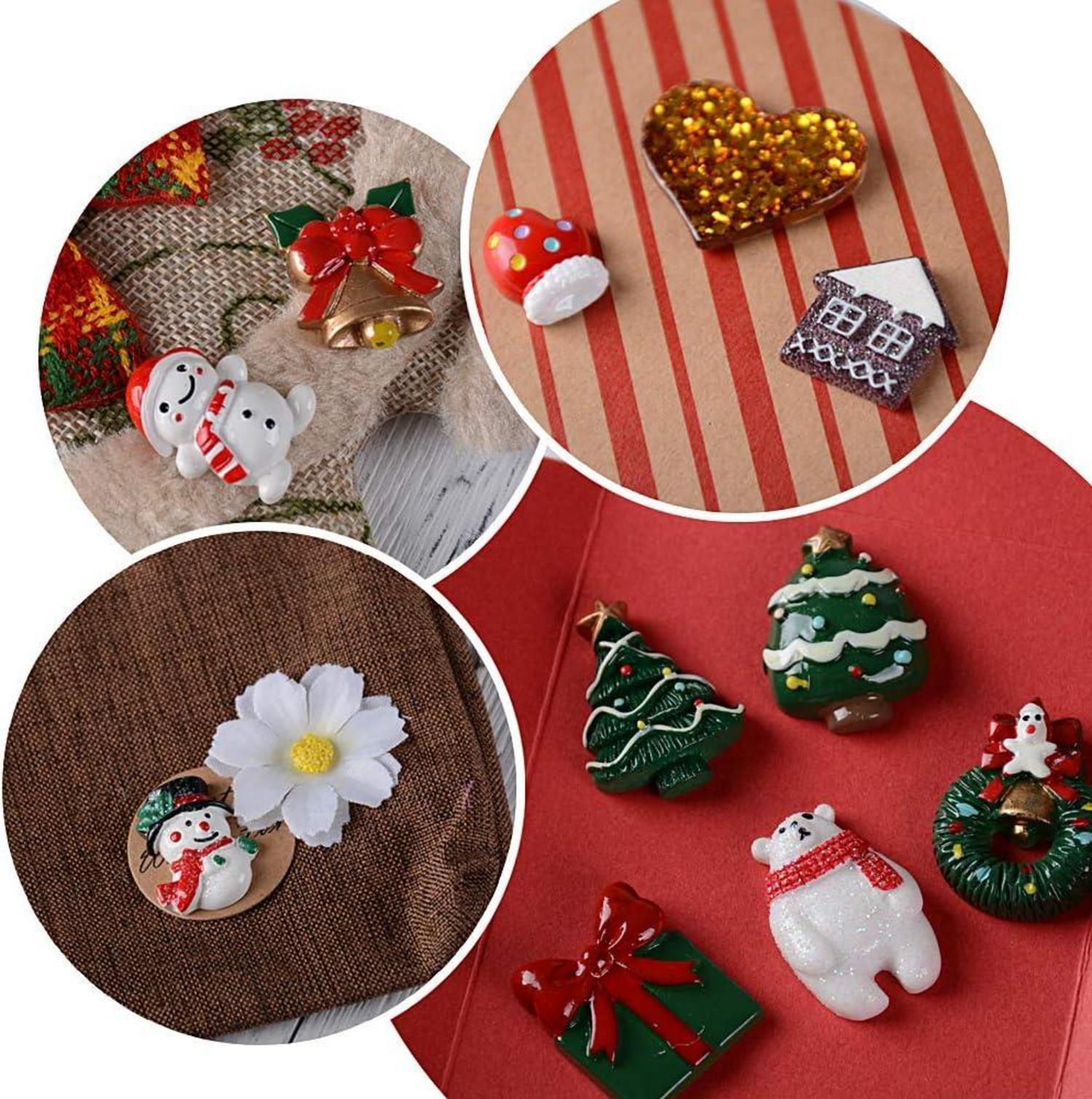 Mini Weihnachtsdeko Figuren Set Harz DIY Ornamente 2-3.5cm 50 Stück