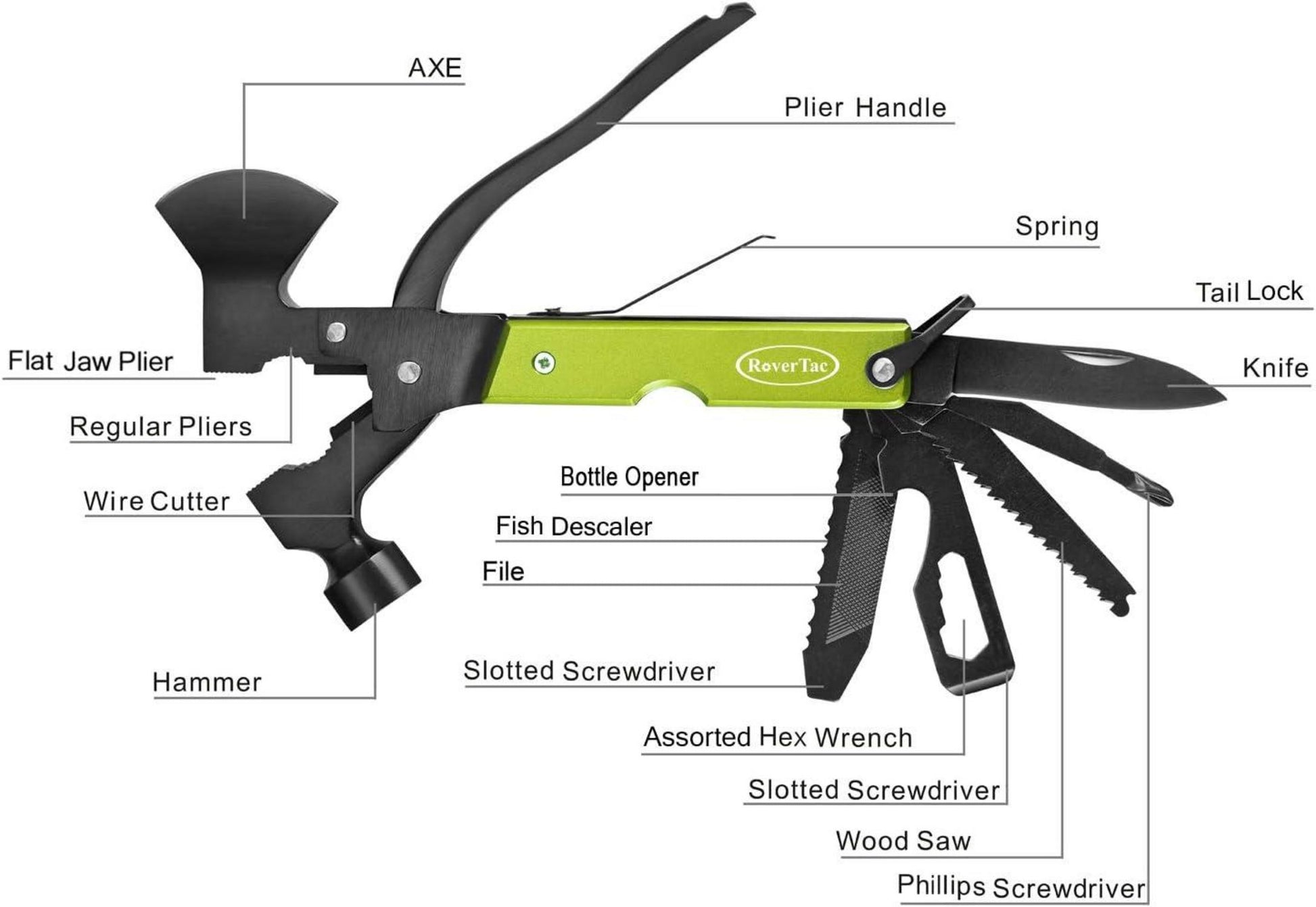 Multitool Axt 14-in-1 Männer Geschenk Camping Survival Gear