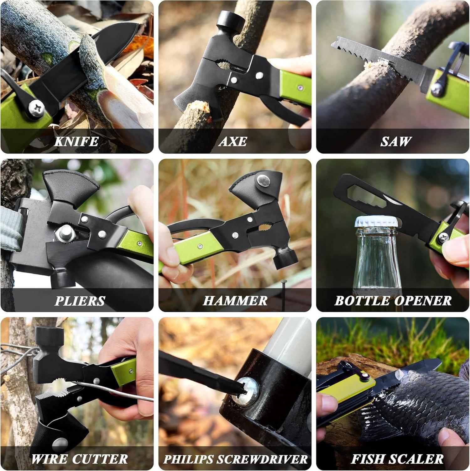 Multitool Beil Axt 14-in-1 Camping Survival Werkzeug Männer Geschenk