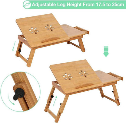 Laptoptisch Betttablett Holz klappbar Schublade Sofa Lesen Frühstückstablett