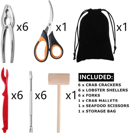 Meeresfrüchte Werkzeug Set 21-teilig für 6 Personen Gabeln