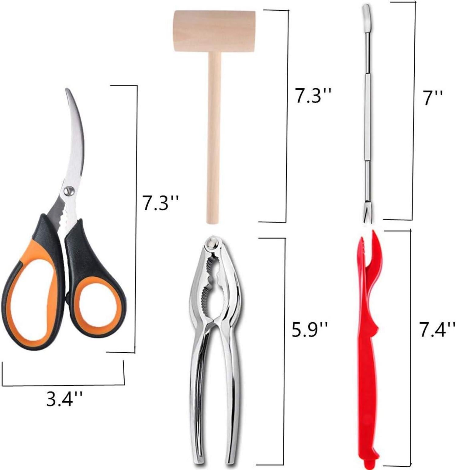 21-teiliges Meeresfrüchte Werkzeug Set für 6 Personen, Hummer Krabben