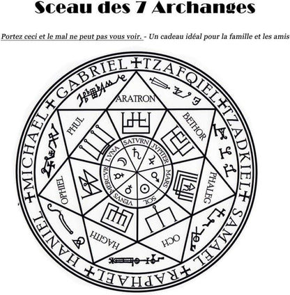Halskette Herren 7 Erzengel Siegel Medaille Talisman Edelstahl Amulett