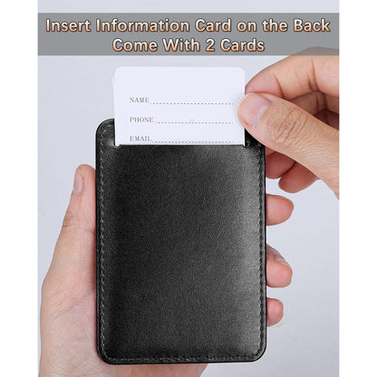 Teskyer 3 Stück Kofferanhänger PU Leder Schwarz Datenschutz