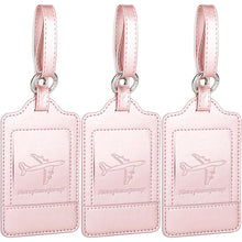 Teskyer Kofferanhänger 3er Set PU Leder Roségold Schutz der